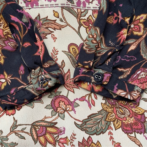 Anthropologie x Kachel Mixed Floral Print Long-Sleeve Midi Dress Black Sz 2 EUC - Picture 10 of 16